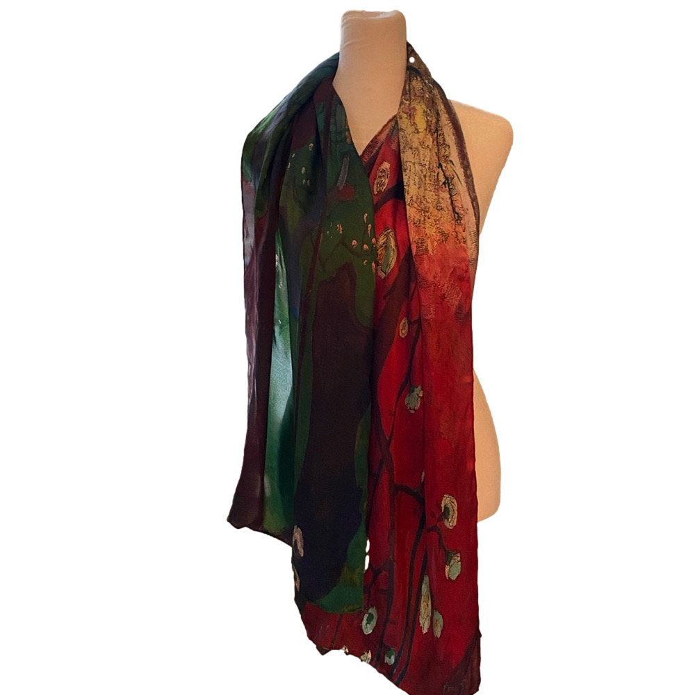 Vincent van Gogh "Flowering Plum Orchard (after Hiroshige)" 100% Silk Scarf